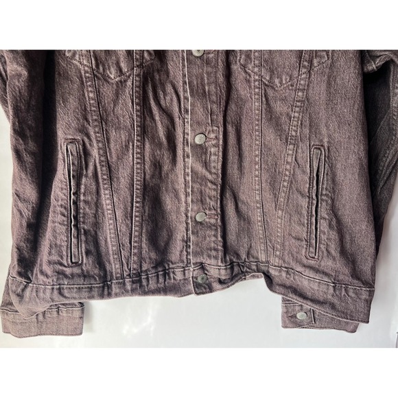 Levis XL Trucker Denim Jacket Brown/Purple Faded Wash Relaxed Fit - Picture 2 of 12